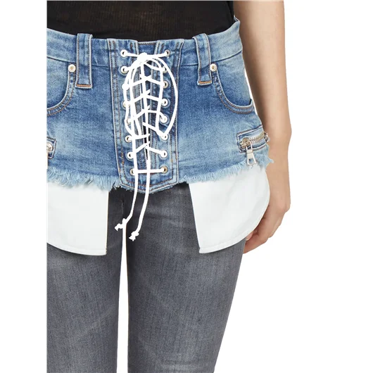 BEN TAVERNITI UNRAVEL CINTURA DENIM LACE UP Nuova