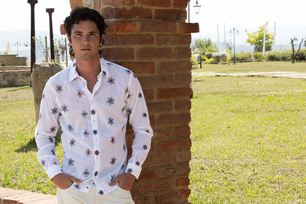 Poggianti Camicia uomo spring summer 24 FIRENZE-66F-248 Vendita Economica