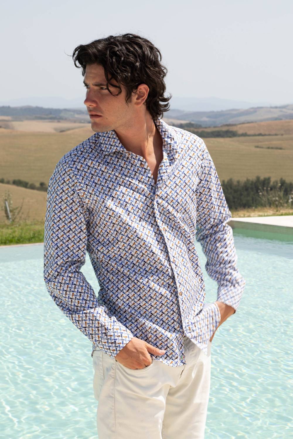 Poggianti Camicia uomo spring summer 24 FIRENZE-60F-113 Vendite Flash