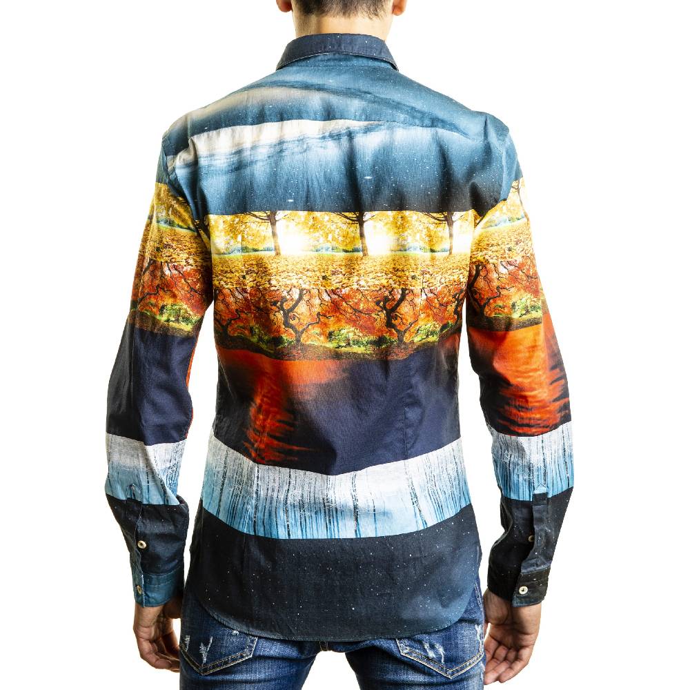 Poggianti Camicia fantasia Autunno collo italiano Qualità Garantita