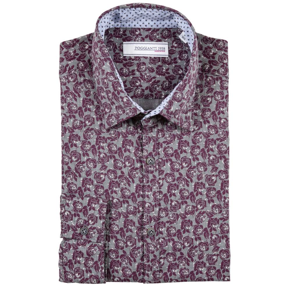 Poggianti Camicia fantasia in flanella collo italiano Negozi Online