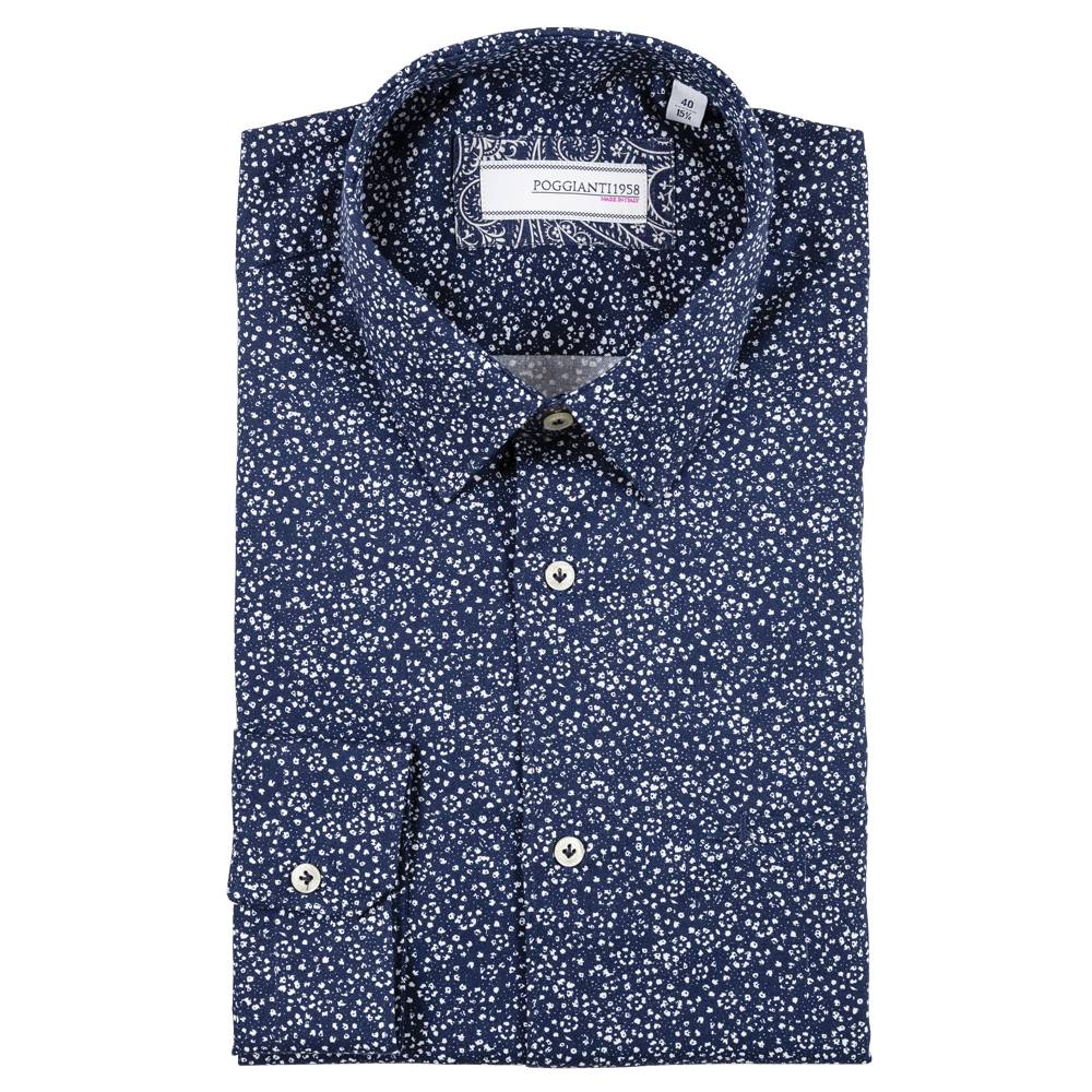 Poggianti Camicia fantasia collo italiano Acquista Ora