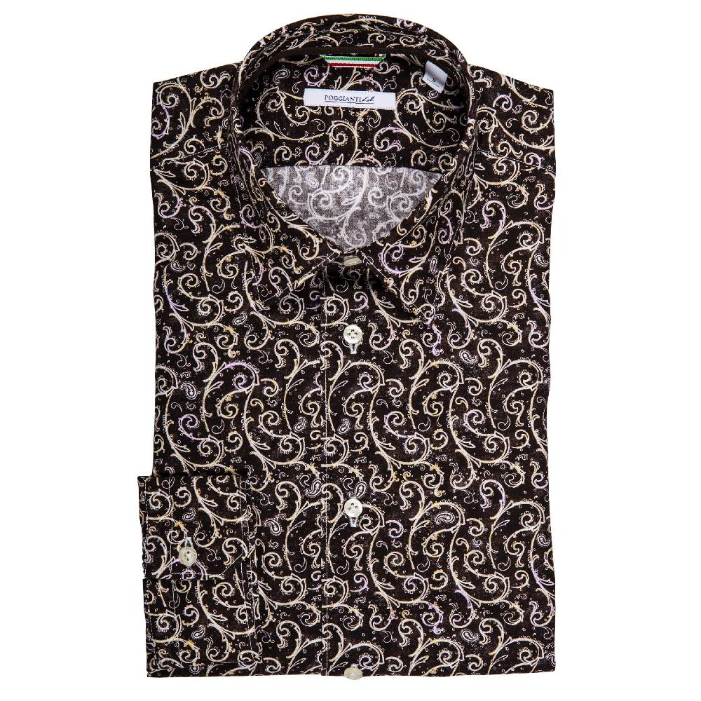Poggianti Camicia fantasia collo classico Fino Al -60%