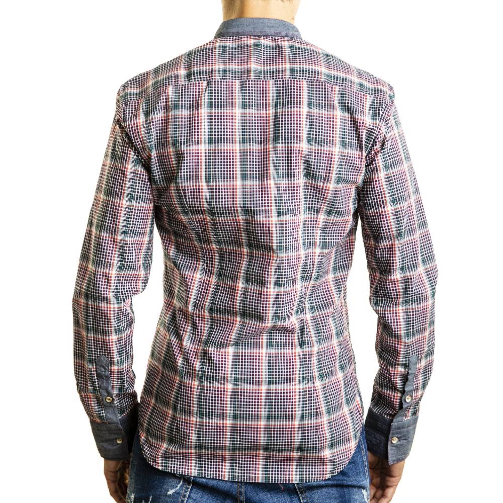 Poggianti Camicia Quadri con contrasti in denim Affare Del Giorno