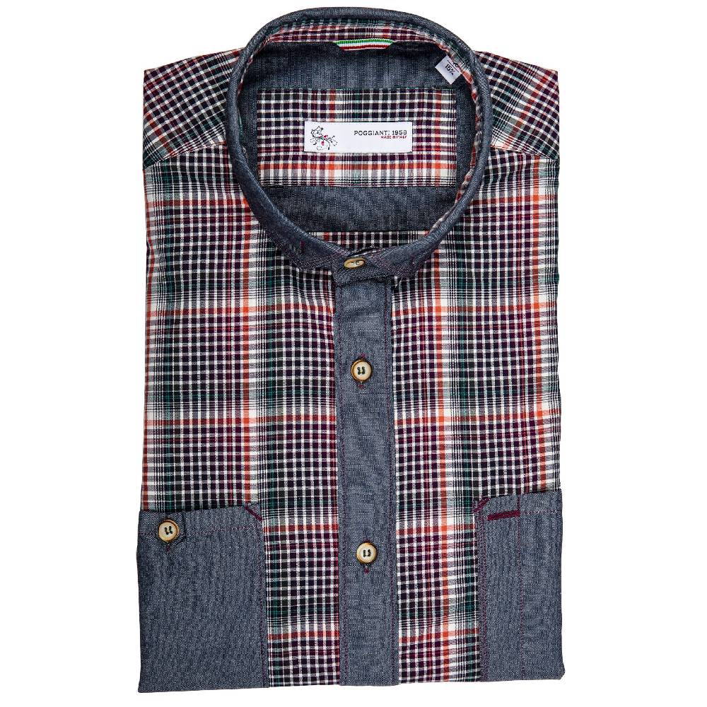 Poggianti Camicia Quadri con contrasti in denim Affare Del Giorno
