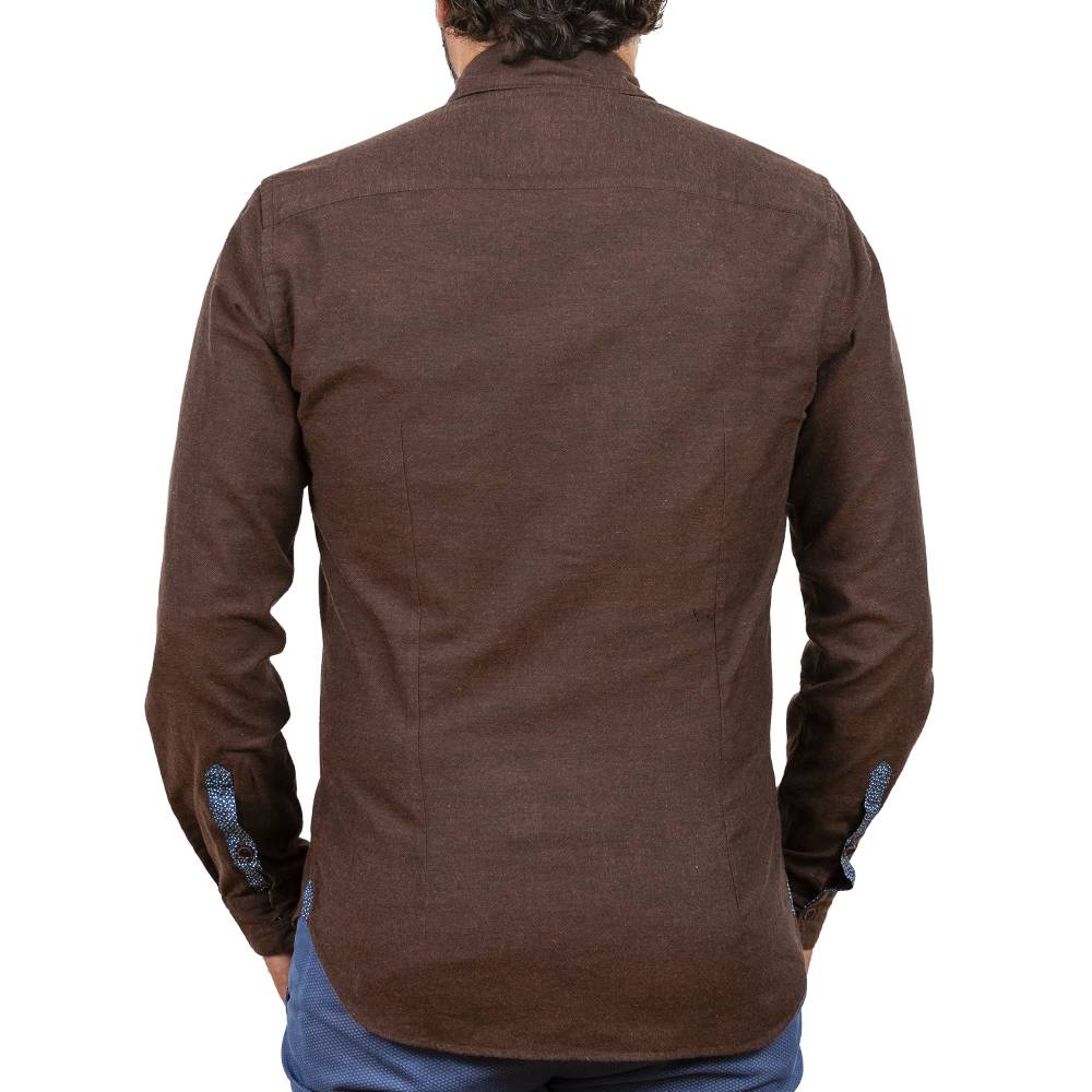 Poggianti Camicia in flanella con contrasti fantasia Sottocosto