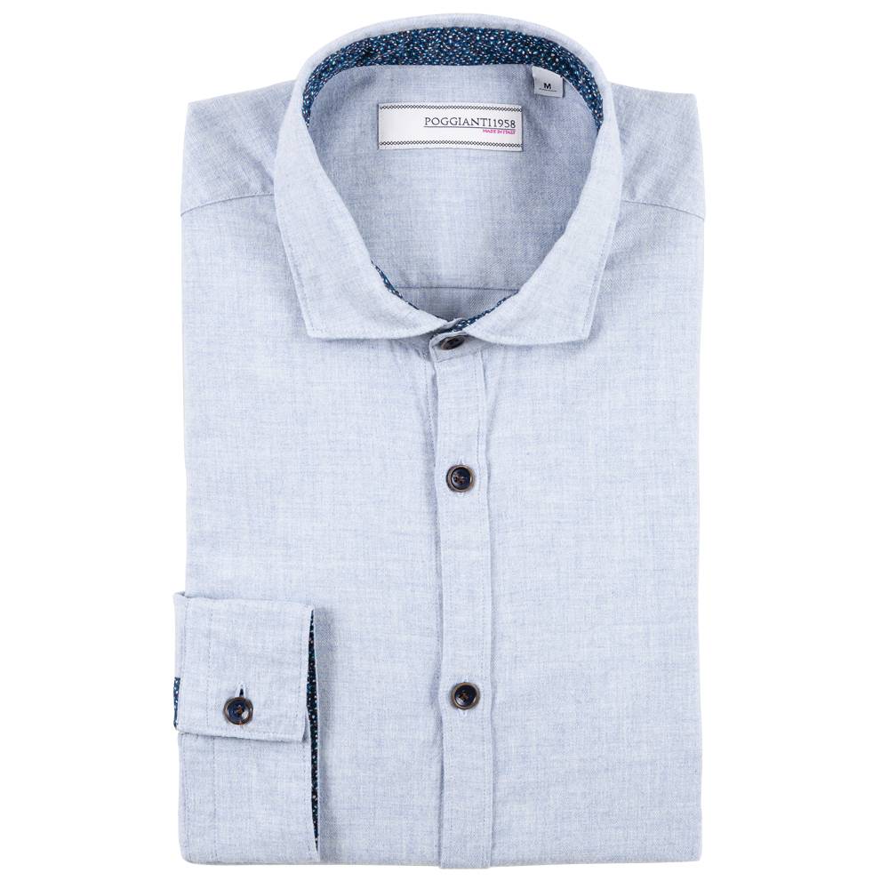 Poggianti Camicia in flanella con contrasti fantasia Novità