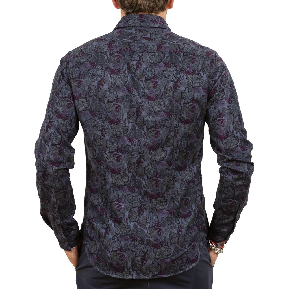 Poggianti Camicia fantasia floreale in flanella Sconto