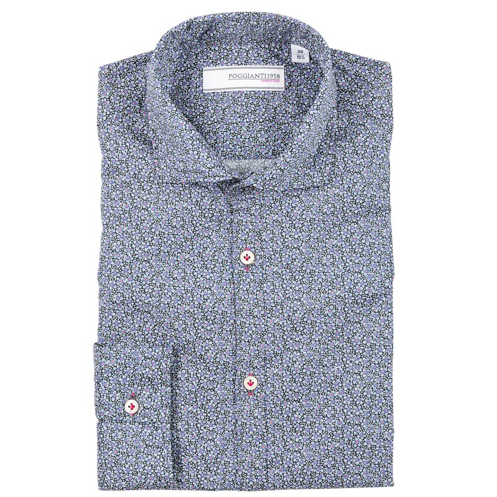 Poggianti Camicia fantasia floreale collo piccolo Economico