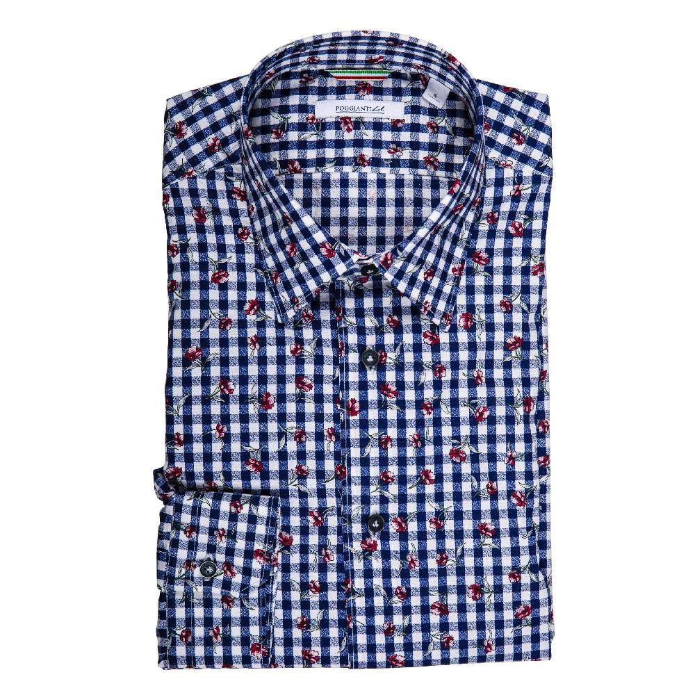 Poggianti Camicia Fantasia su base Quadri Hotsell