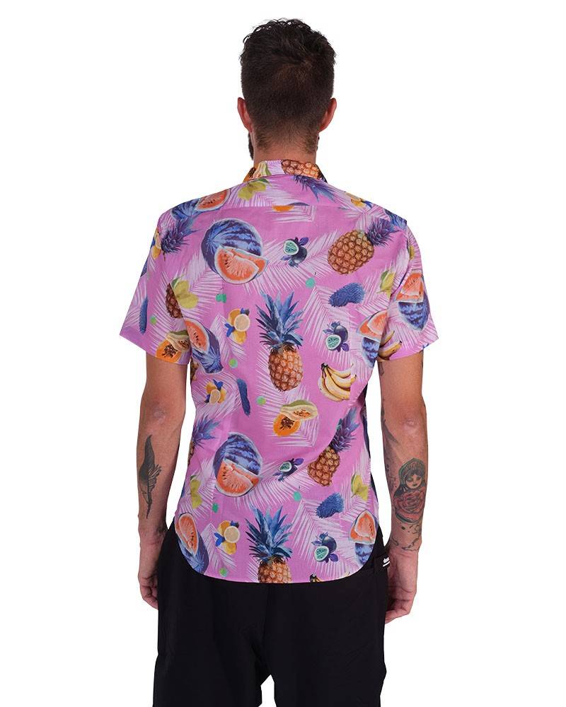 Poggianti Camicia Fantasia Collo Morbido Rosa Novità