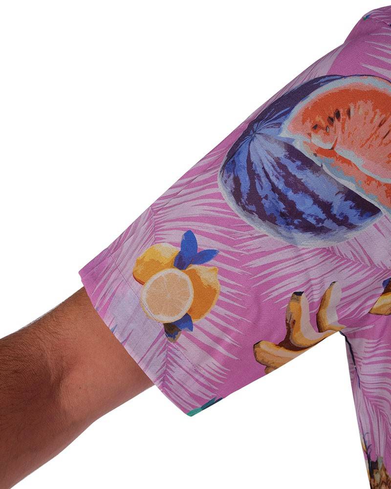 Poggianti Camicia Fantasia Collo Morbido Rosa Novità