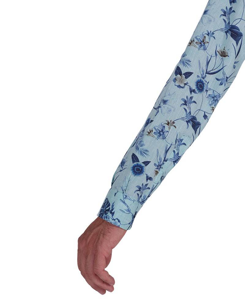 Poggianti Camicia Fantasia Collo Morbido Verde Outlet