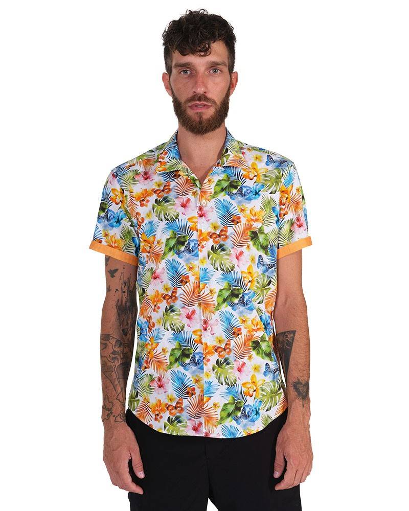 Poggianti Camicia Fantasia Collo Morbido Multicolore Saldi
