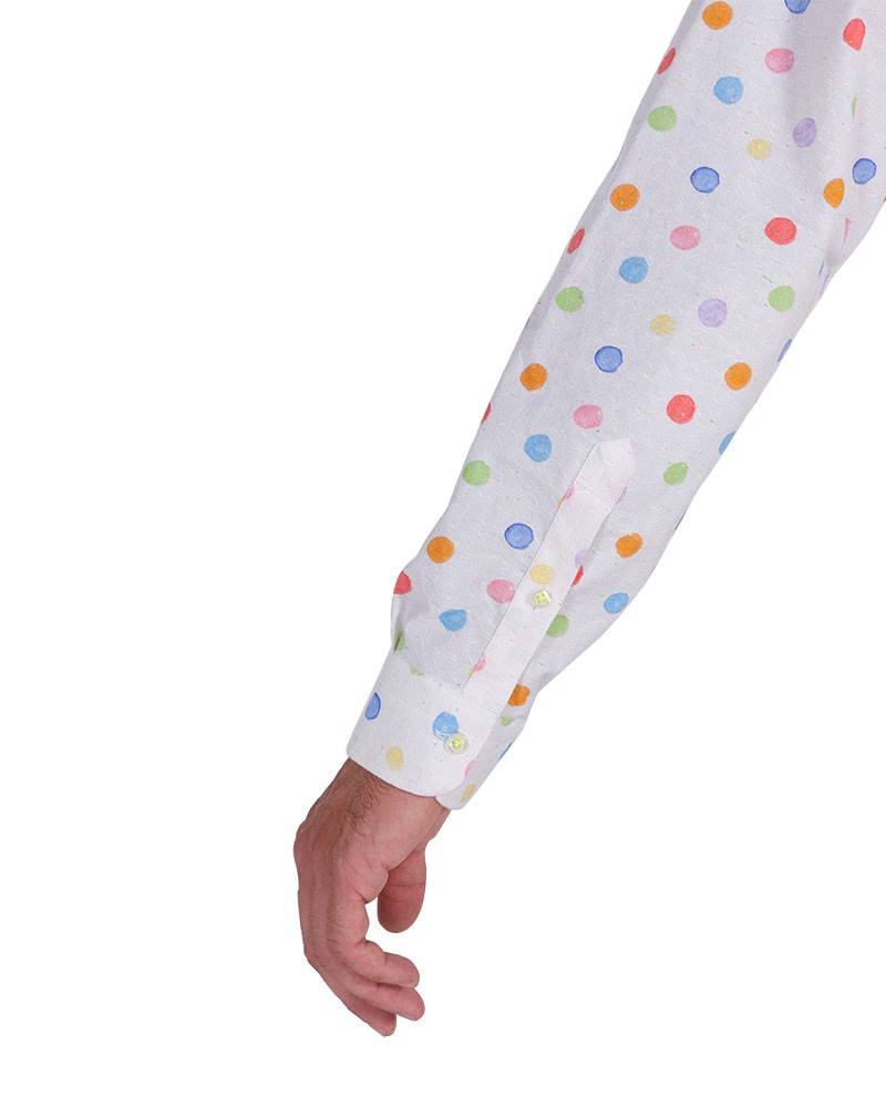 Poggianti Camicia Fantasia Collo Morbido Bianco Hotsell