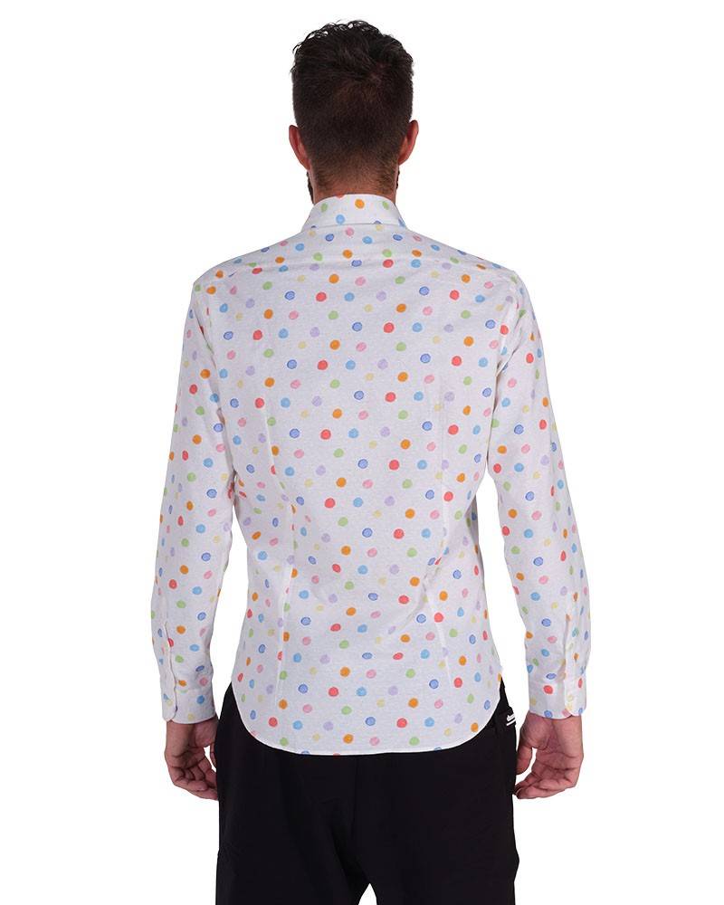 Poggianti Camicia Fantasia Collo Morbido Bianco Hotsell