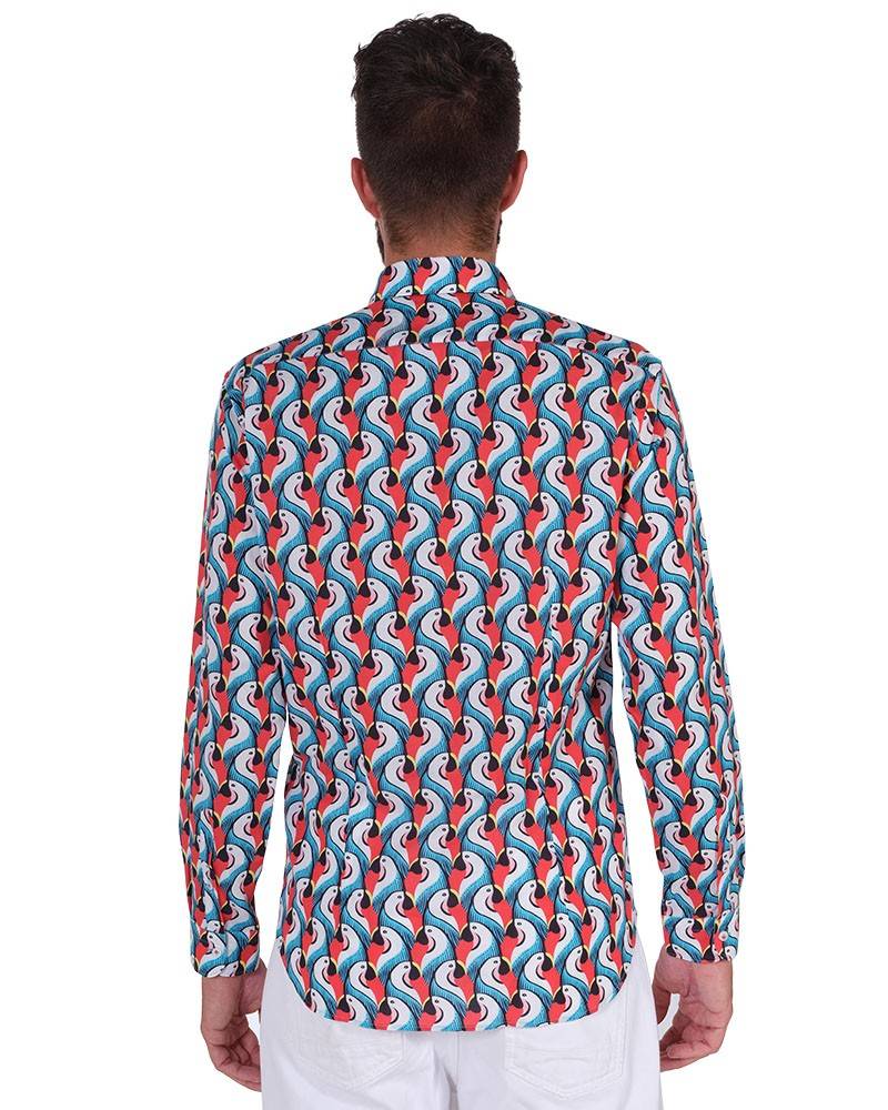 Poggianti Camicia Fantasia Collo Morbido Multicolore Vendita Economica