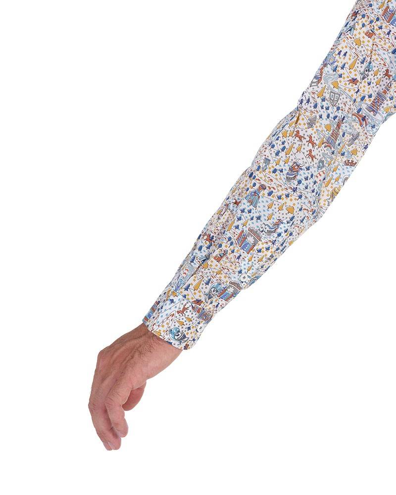 Poggianti Camicia Fantasia Collo Morbido Multicolore Saldi Di Fabbrica