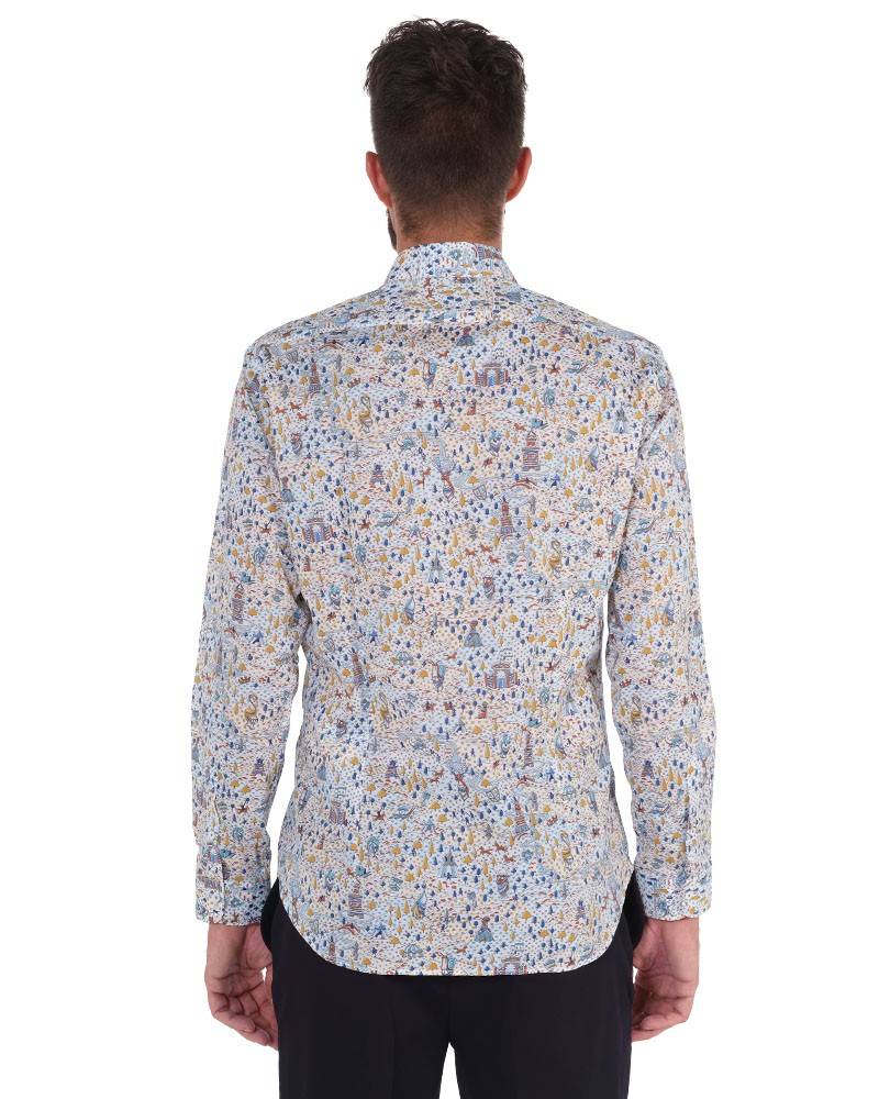 Poggianti Camicia Fantasia Collo Morbido Multicolore Saldi Di Fabbrica