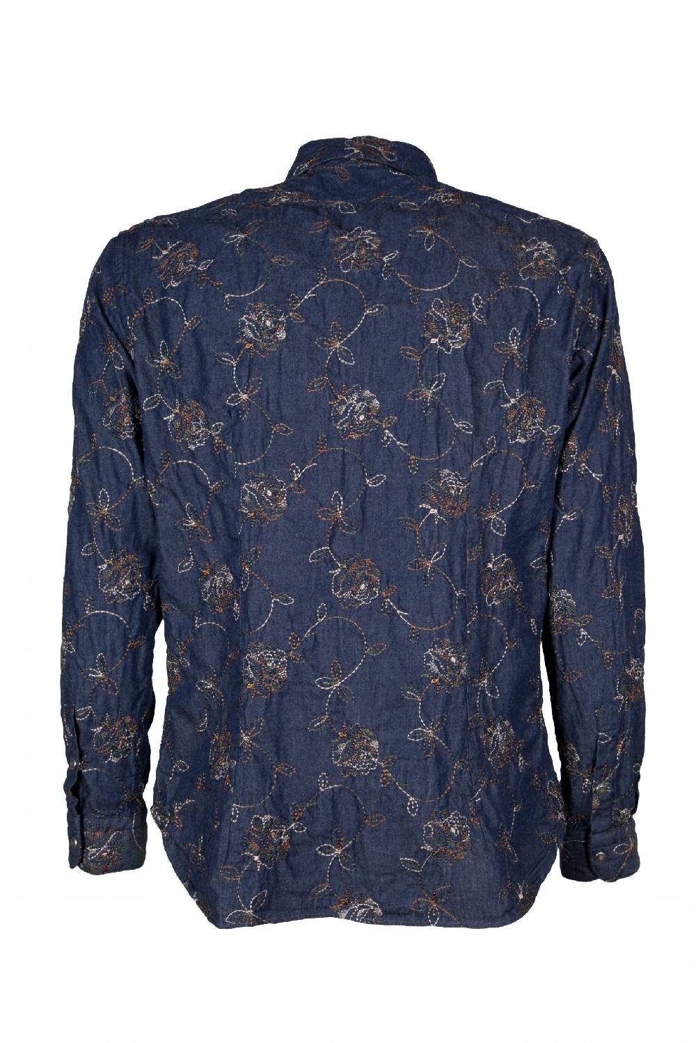 Poggianti Camicia uomo in Denim con Ricami FIRENZE-62-250 Italia
