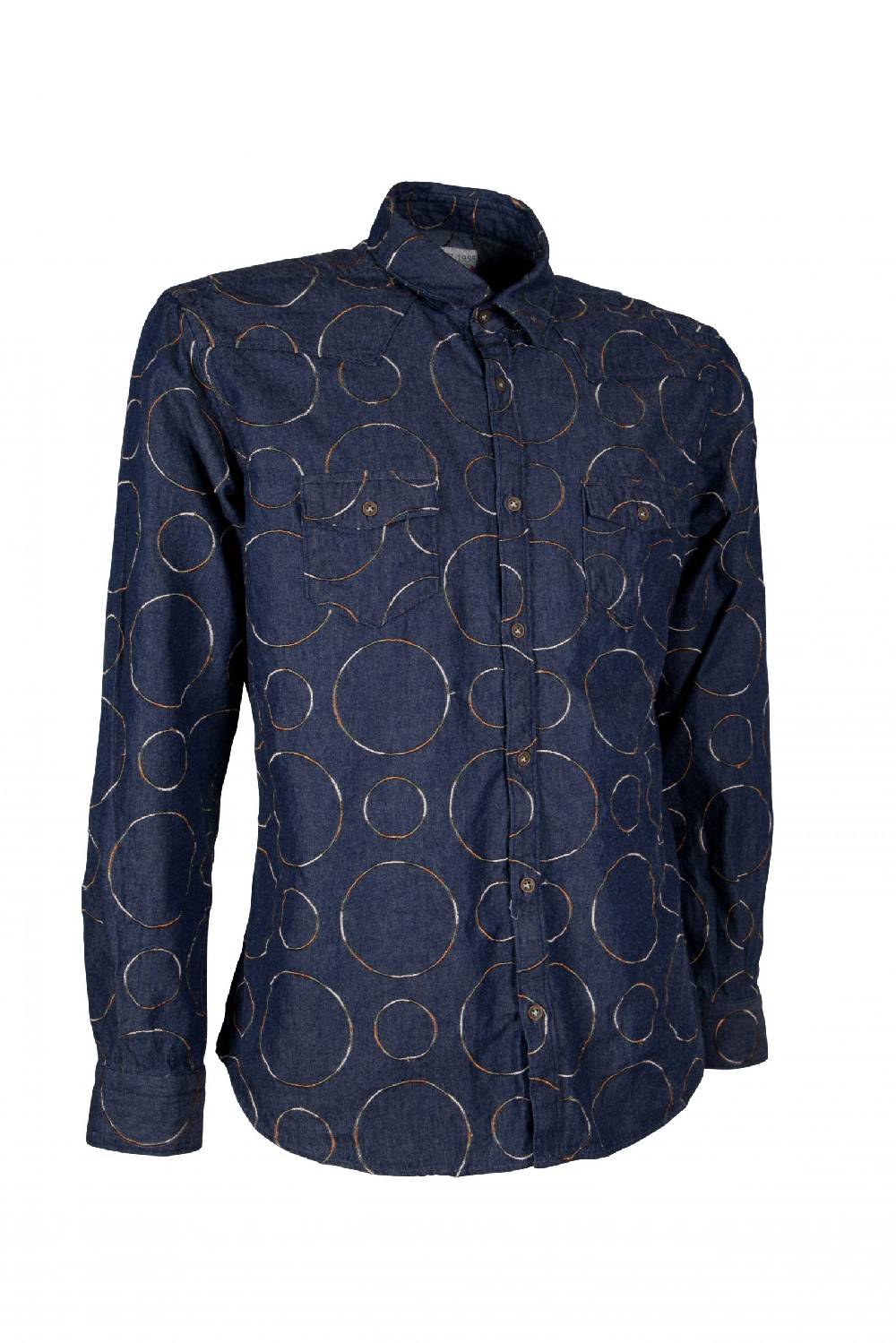 Poggianti Camicia uomo in Denim con Ricami EMPOLI-66-248 2025