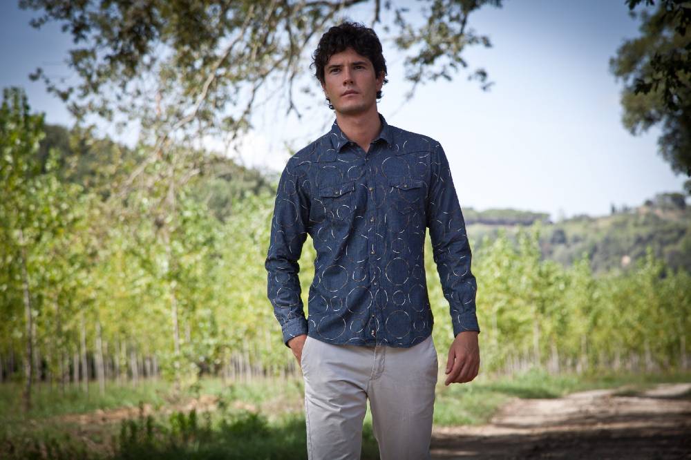 Poggianti Camicia uomo in Denim con Ricami EMPOLI-66-248 2025
