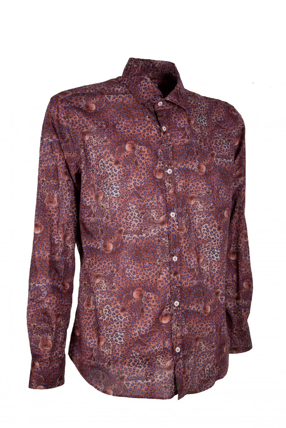Poggianti Camicia uomo in cotone Liberty con stampa animali PISA-60F-155-01 Vendita