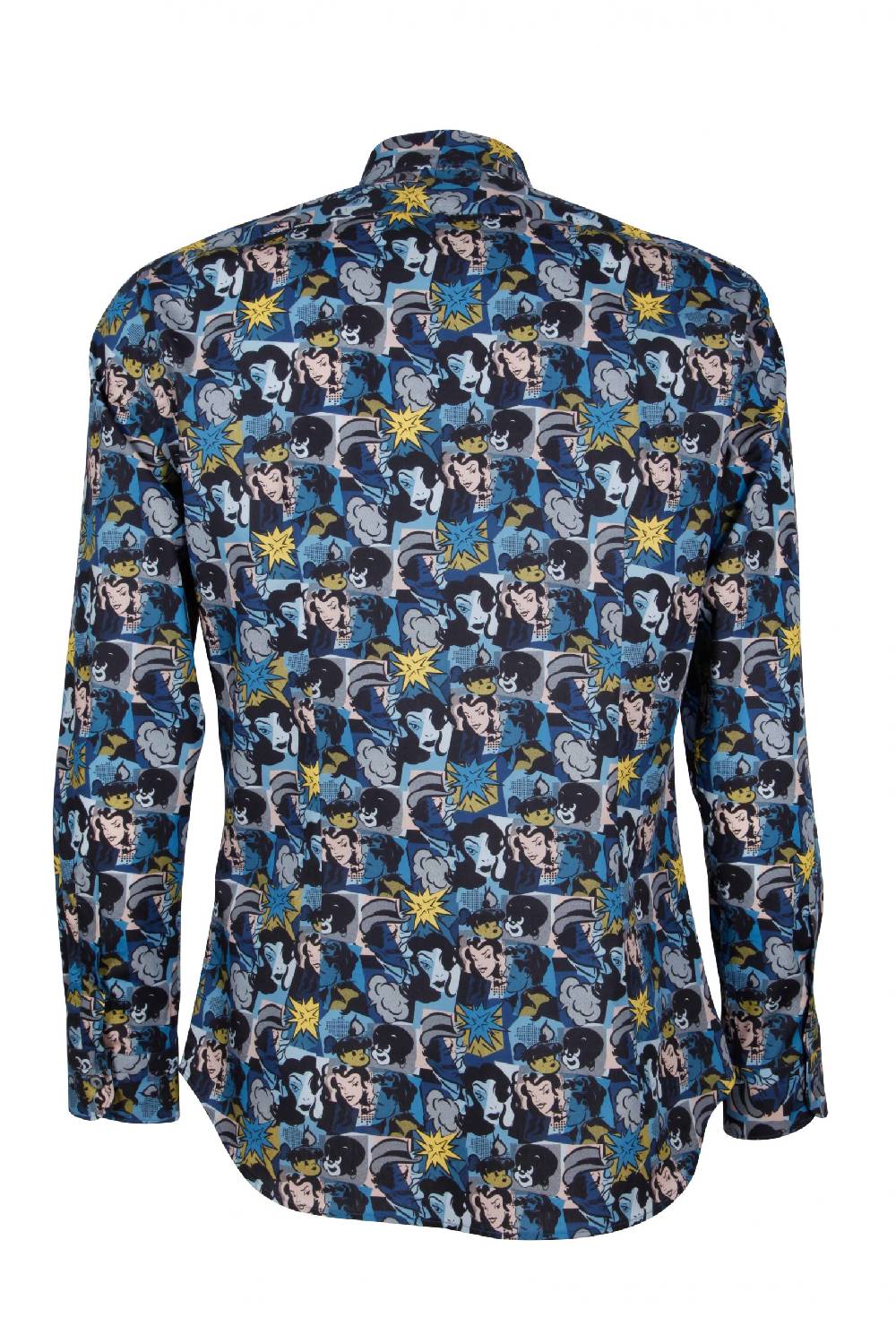 Poggianti Camicia uomo in cotone con stampa fumetti PISA-66F-179-01 Promozione