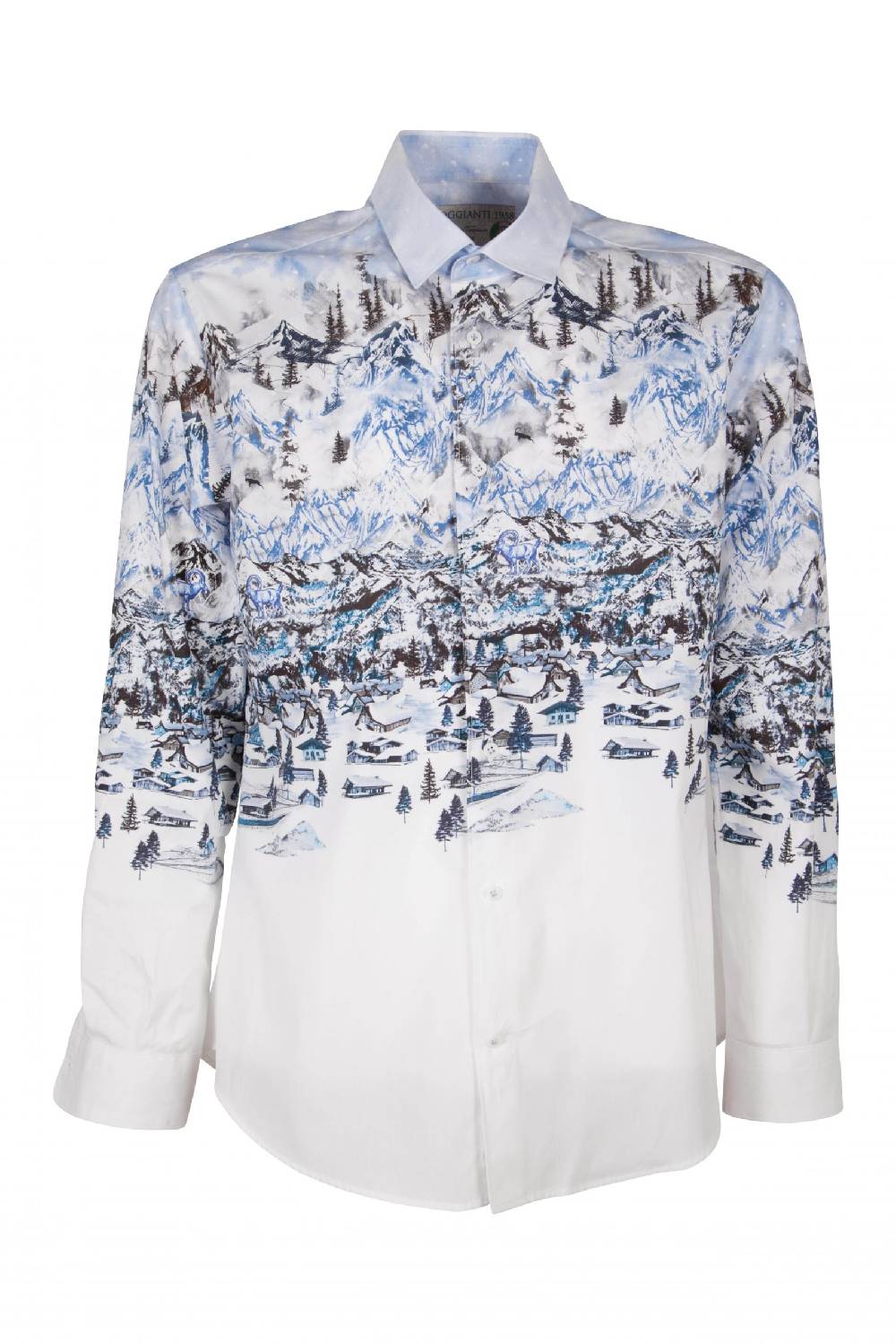 Poggianti Camicia uomo cotone con stampa paesaggio i montagna FIRENZE-73F-170-01