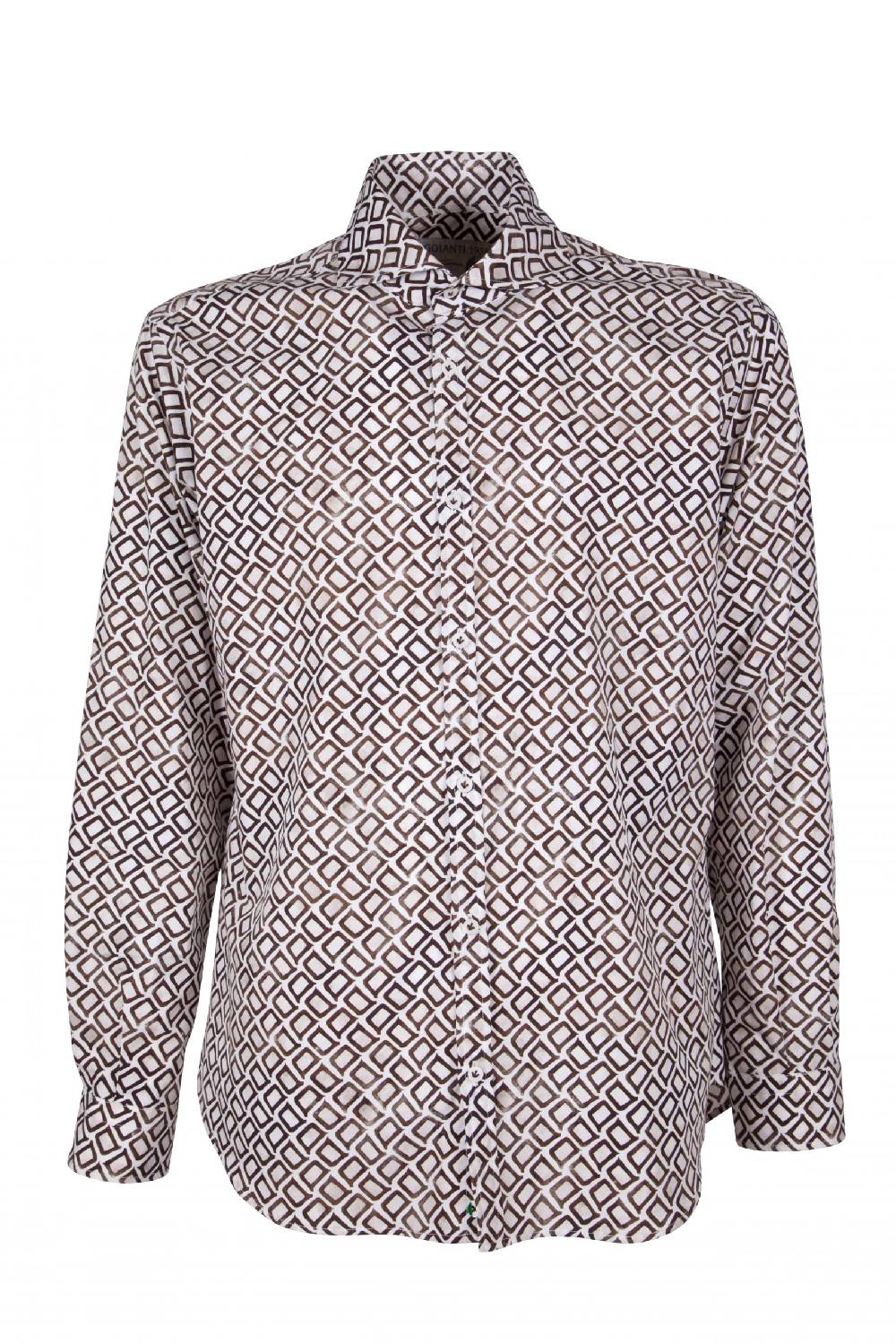 Poggianti Camicia uomo cotone con stampa geometrica PISA-31F-140-01 Negozi Online