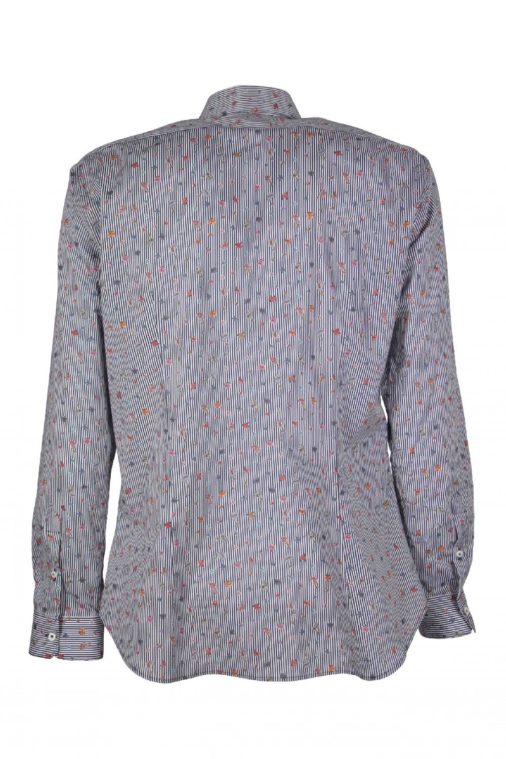 Poggianti Camicia uomo stretch con stampa righe e fiori GIOVI-62M-135-01 Acquista Ora