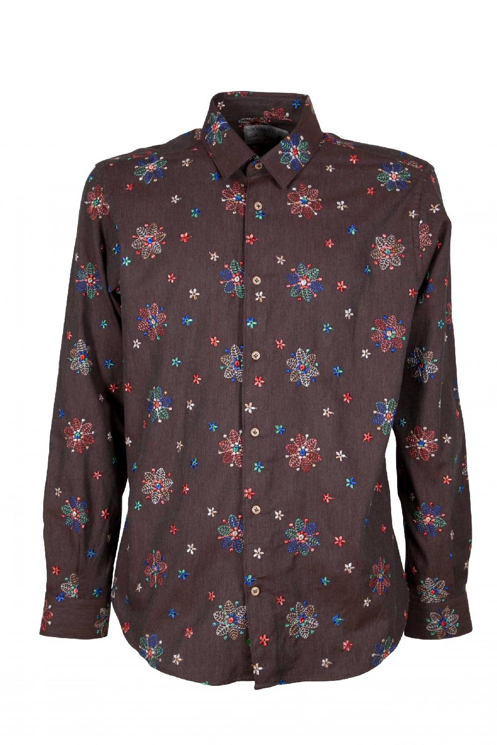 Poggianti Camicia uomo in flanella con ricami FIRENZE-66F-243 Shopping Online