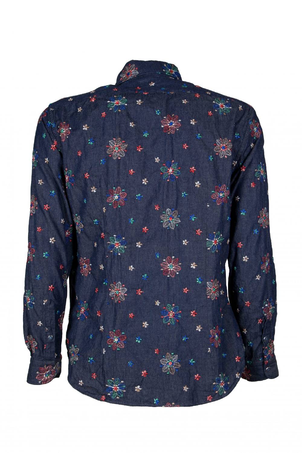 Poggianti Camicia uomo in Denim con Ricami FIRENZE-31W-249-01 Fino al 60% di sconto