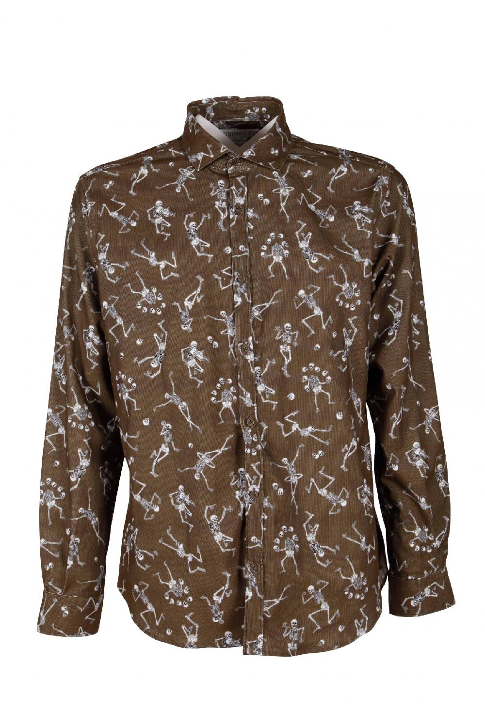 Poggianti Camicia uomo in velluto con stampa teschi PISA-62F-230-01 Prezzo Ridotto