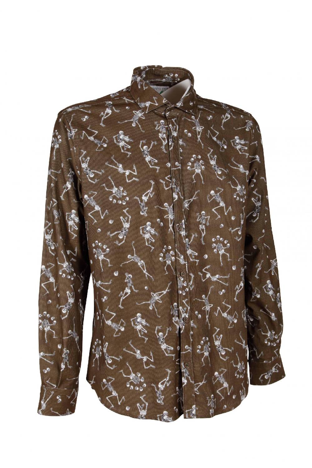 Poggianti Camicia uomo in velluto con stampa teschi PISA-62F-230-01 Prezzo Ridotto