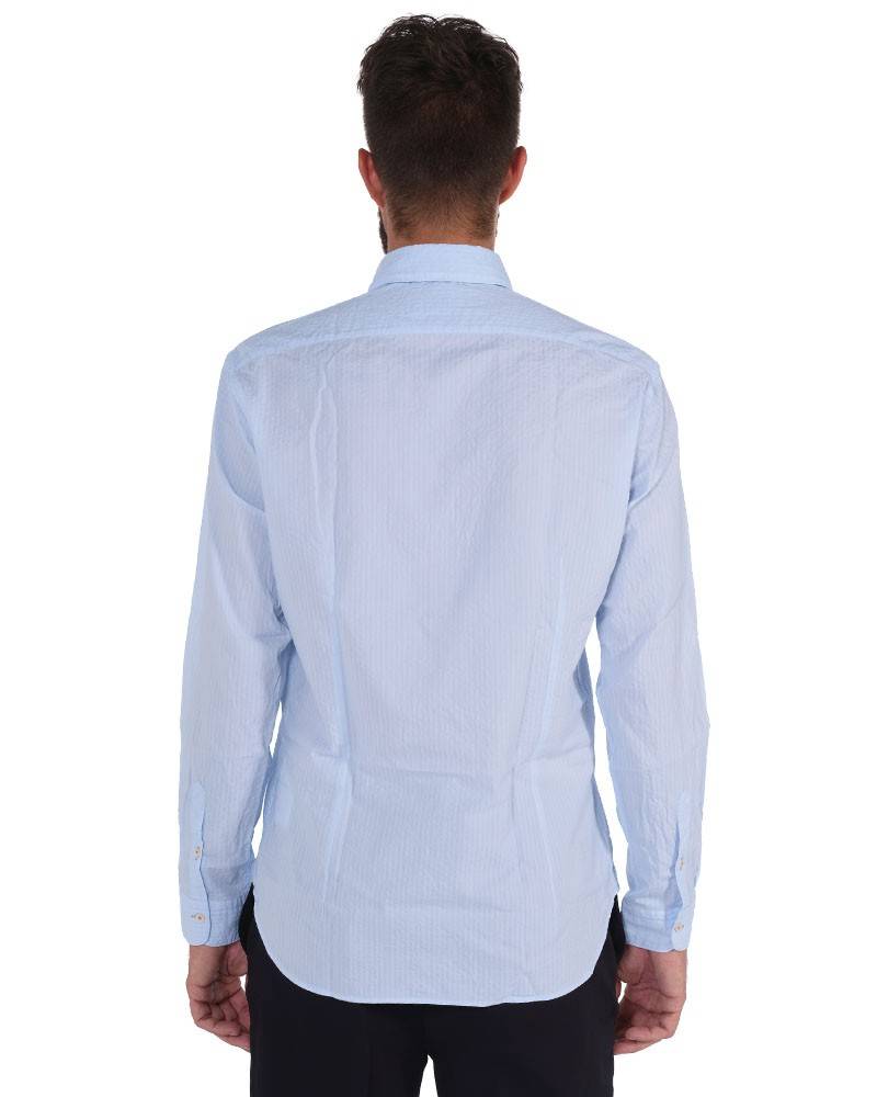 Poggianti Camicia tinta unita celeste collo morbido Sottocosto