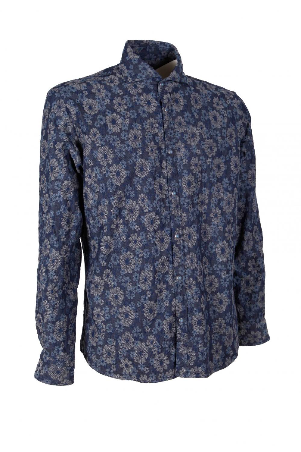 Poggianti Camicia uomo in Denim Jacquard PISA-31W-237-01 Presa