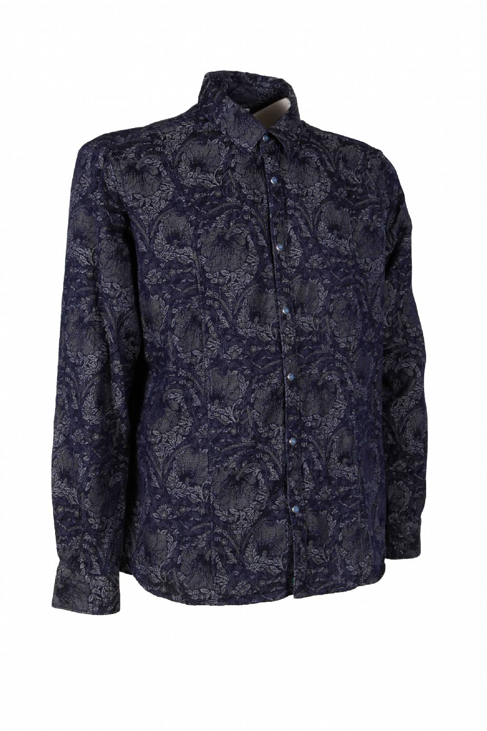 Poggianti Camicia uomo in Denim Jacquard LEGOLI-66-235-01 Sconto