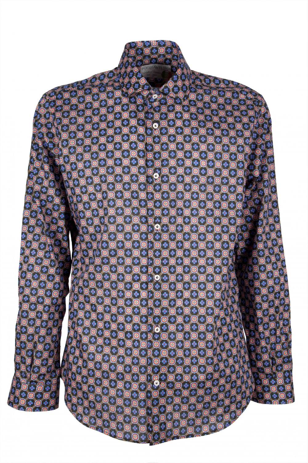 Poggianti Camicia uomo in cotone con stampa piccola FIRENZE-62M-138-02 Online