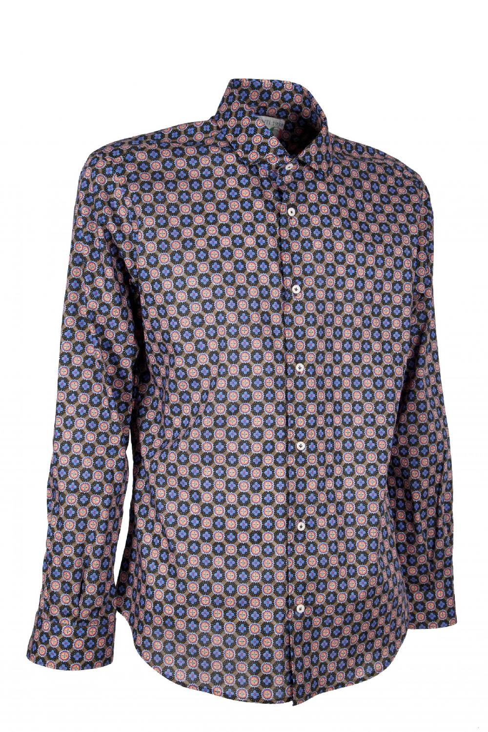 Poggianti Camicia uomo in cotone con stampa piccola FIRENZE-62M-138-02 Online
