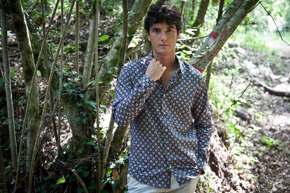Poggianti Camicia uomo in cotone con stampa piccola FIRENZE-62M-138-02 Online