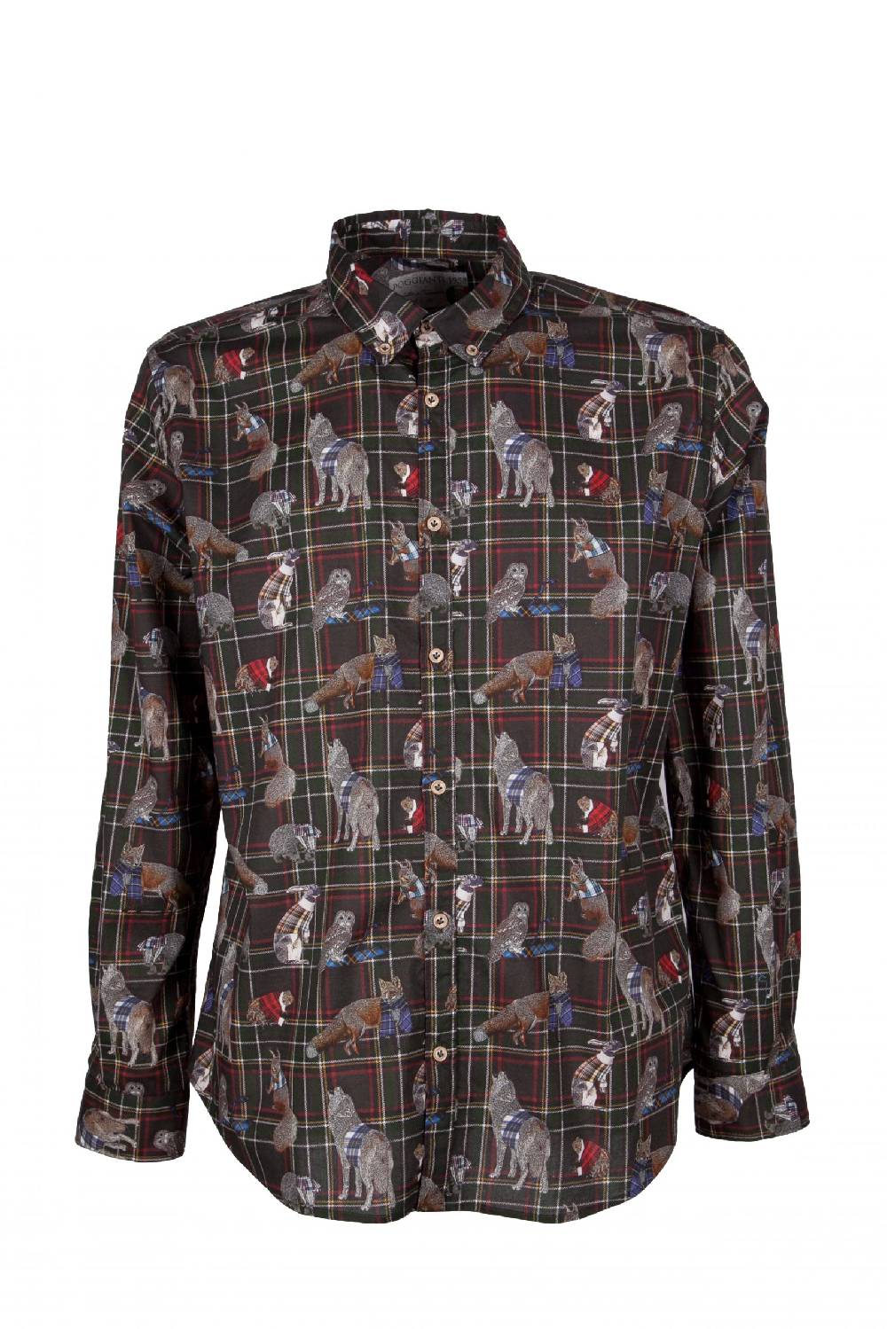 Poggianti Camicia uomo stretch con stampa animali PISA-64-175-03 In Vendita