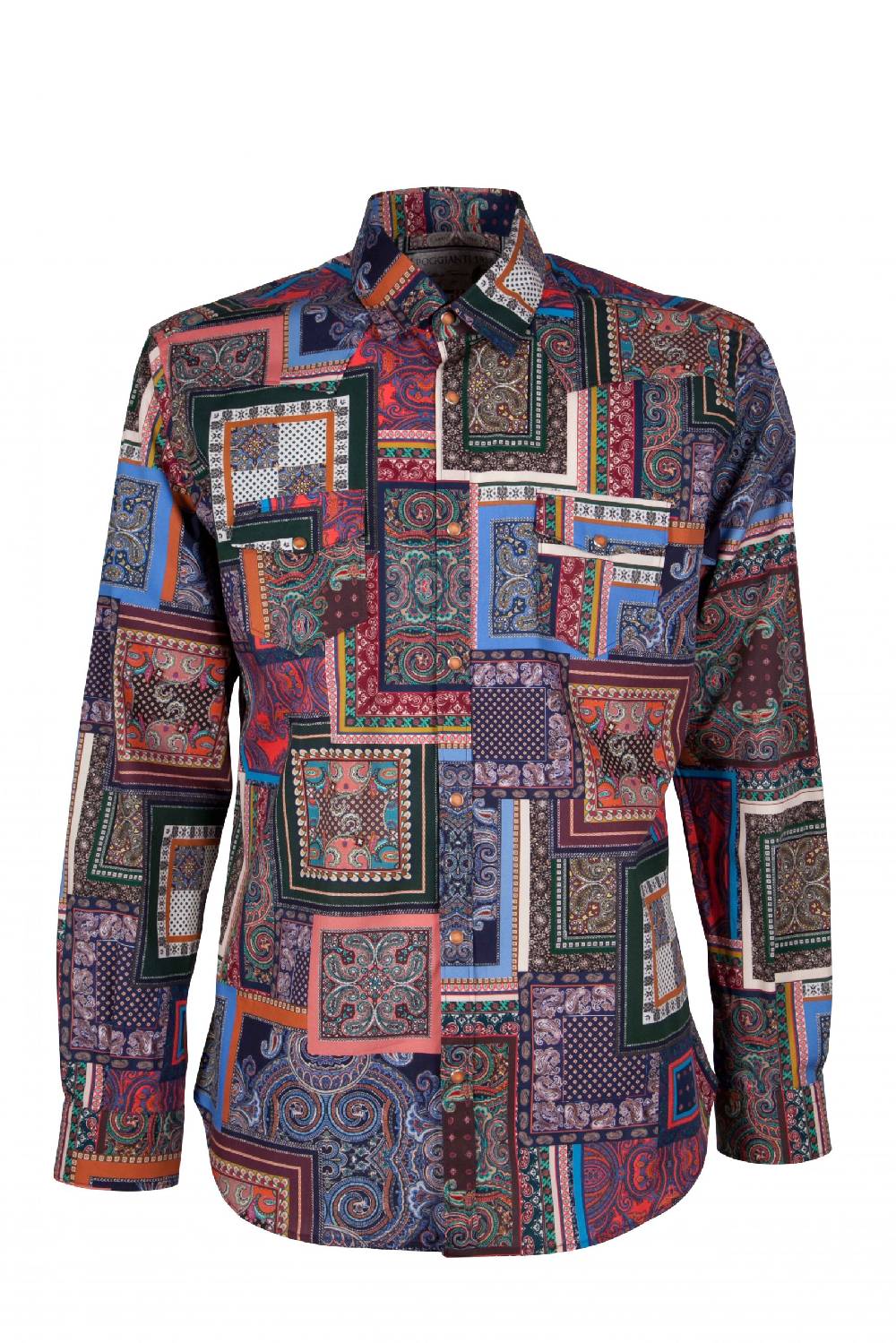 Poggianti Camicia uomo stretch con stampa geometrica EMPOLI-UBBF-166-01 Saldi