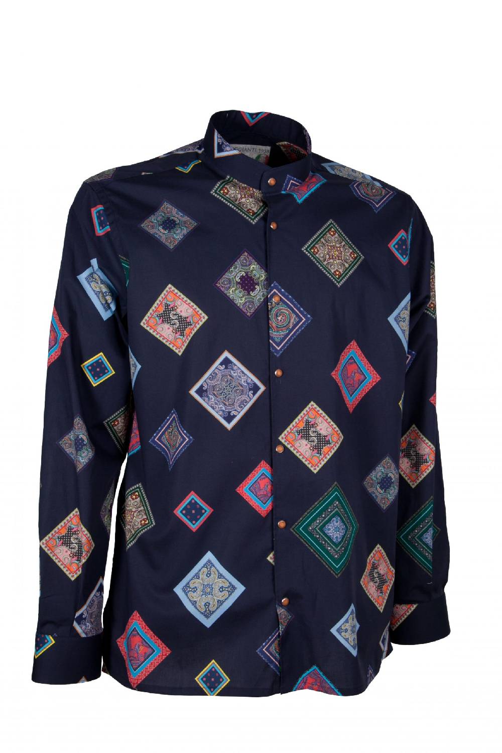 Poggianti Camicia uomo stretch con stampa geometrica SCARLINO-33-165-01 Offerte