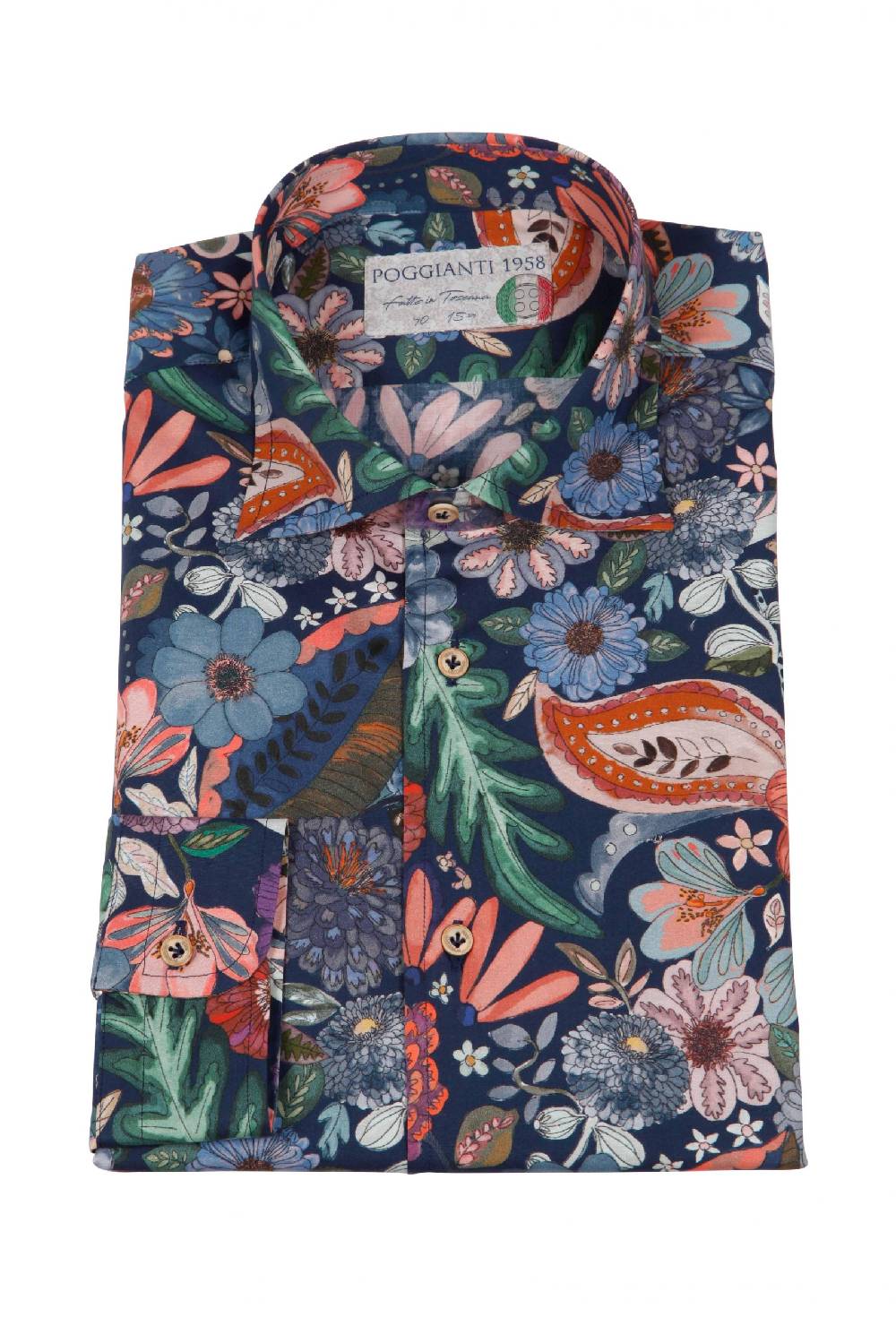 Poggianti Camicia uomo stretch con stampa Floreale FIRENZE-61F-162-01