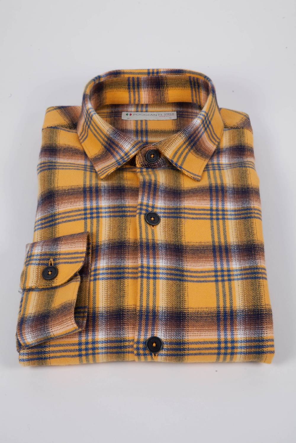 Poggianti Camicia in flanella a quadri LONDA-66-632 Qualità Garantita