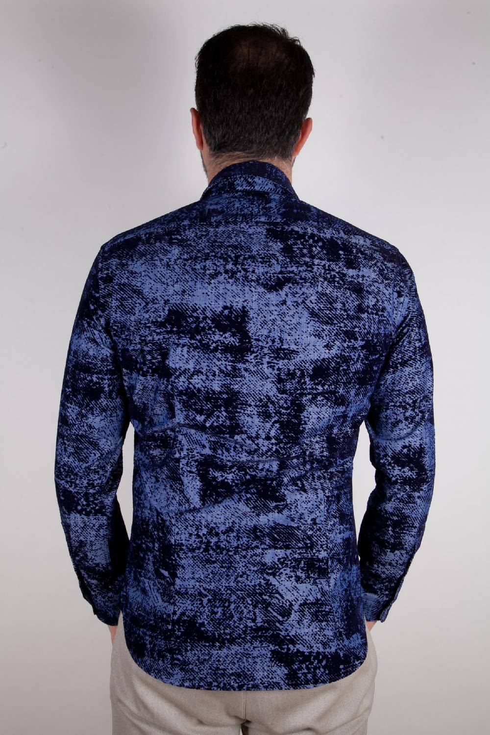 Poggianti Camicia in denim con floccato PISA-66-602-01 Fino Al -60%