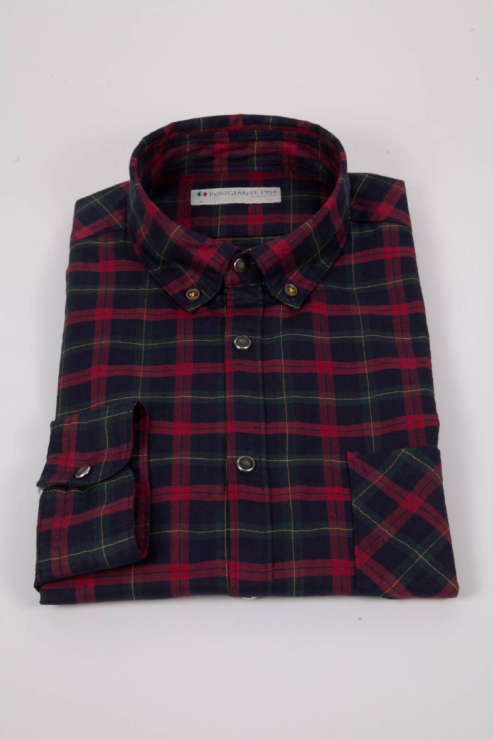 Poggianti Camicia a quadri con tasca ARDENZA-64-574-03 Prezzo Ridotto