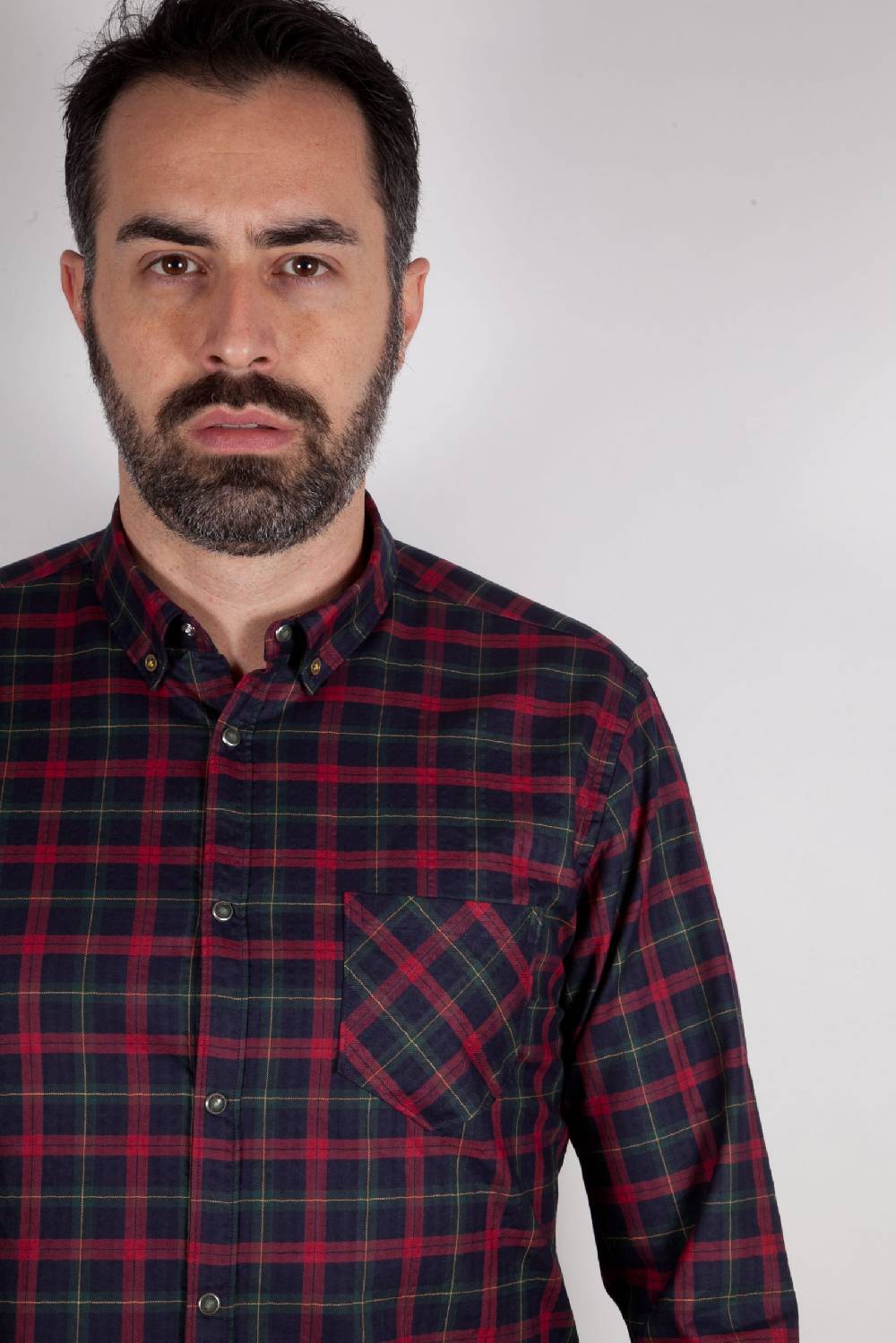 Poggianti Camicia a quadri con tasca ARDENZA-64-574-03 Prezzo Ridotto