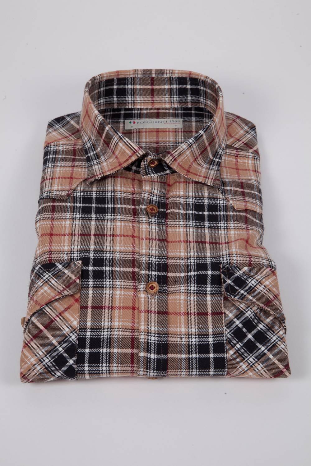 Poggianti Camicia a quadri VAIANO-95F-573-01 Sottocosto